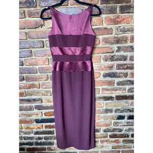 NWT Lord & Taylor Gigi By Gillian Burgundy Satin Sleeveless Midi Dress Size 4
